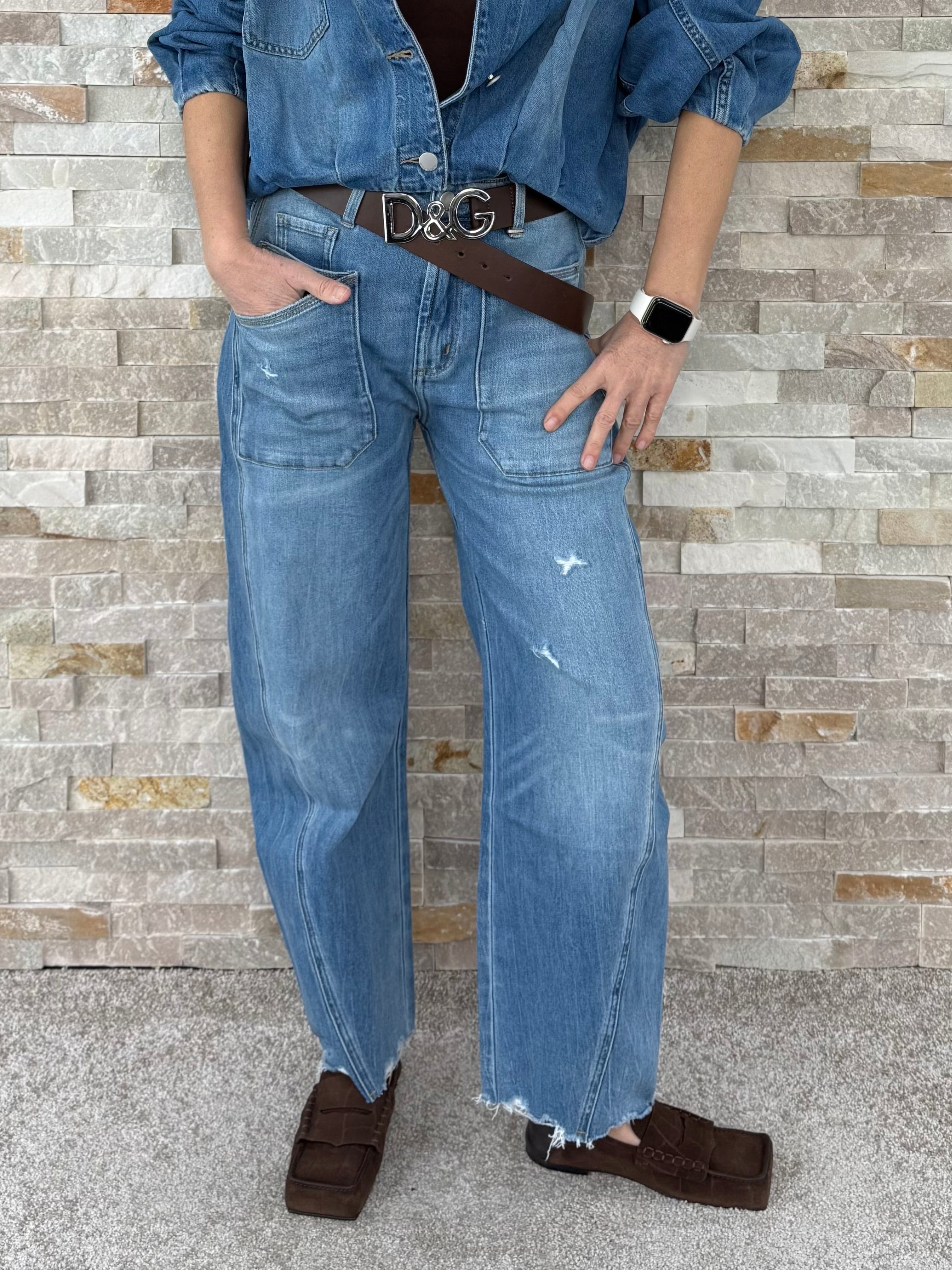 Jeans ISABELLA O-Shape in mount blue / Mittelblau