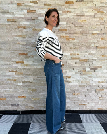 Wide Leg Jeans KALEA Carton Blue