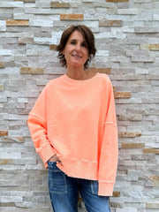 Destroyed Sweatshirt Disdressed in Orange