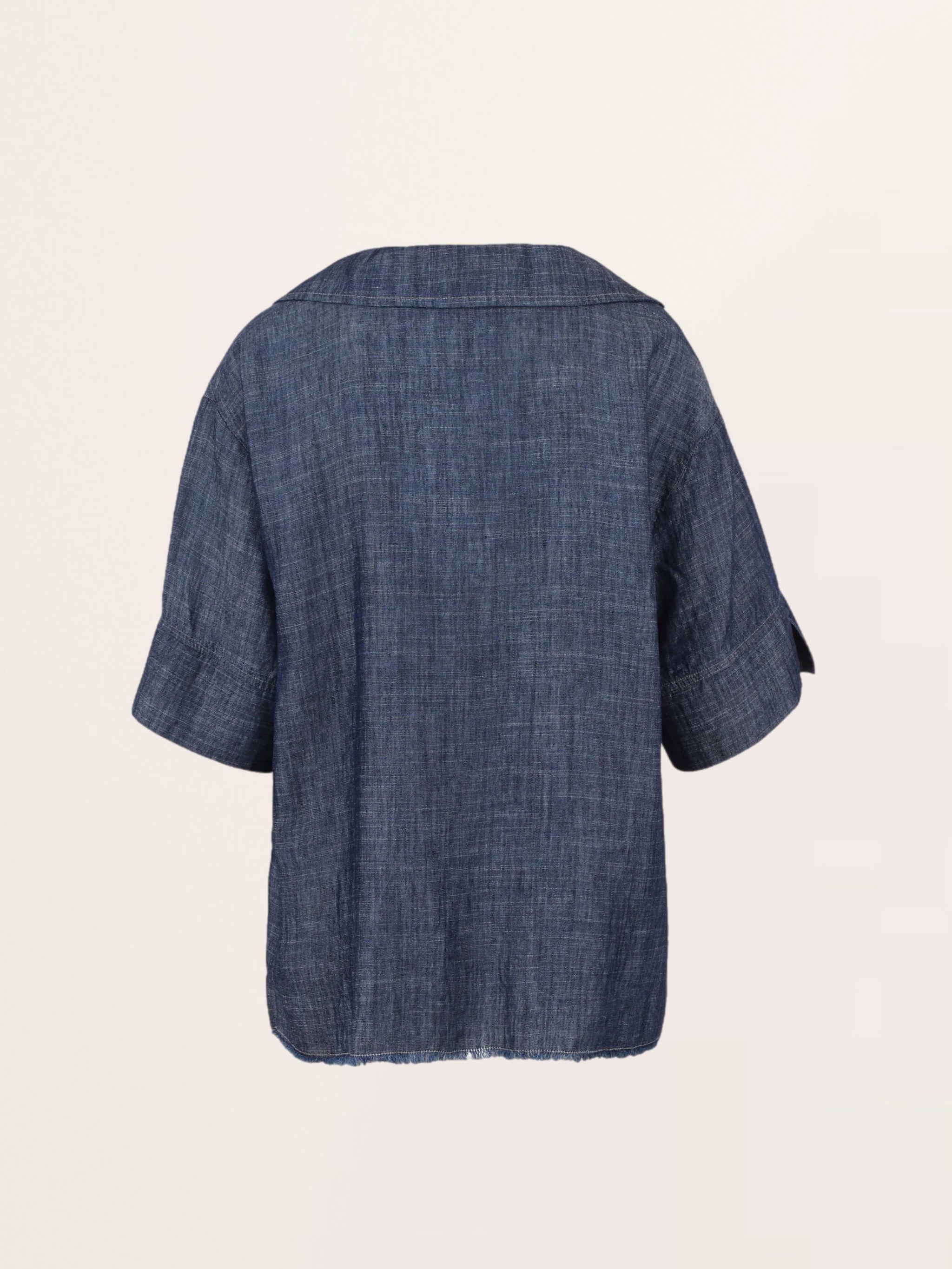 Halbarm Bluse in Denim Optik Navy
