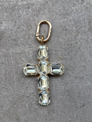 Schmuckanhänger Croce Princess großes Kreuz Christal-Gold