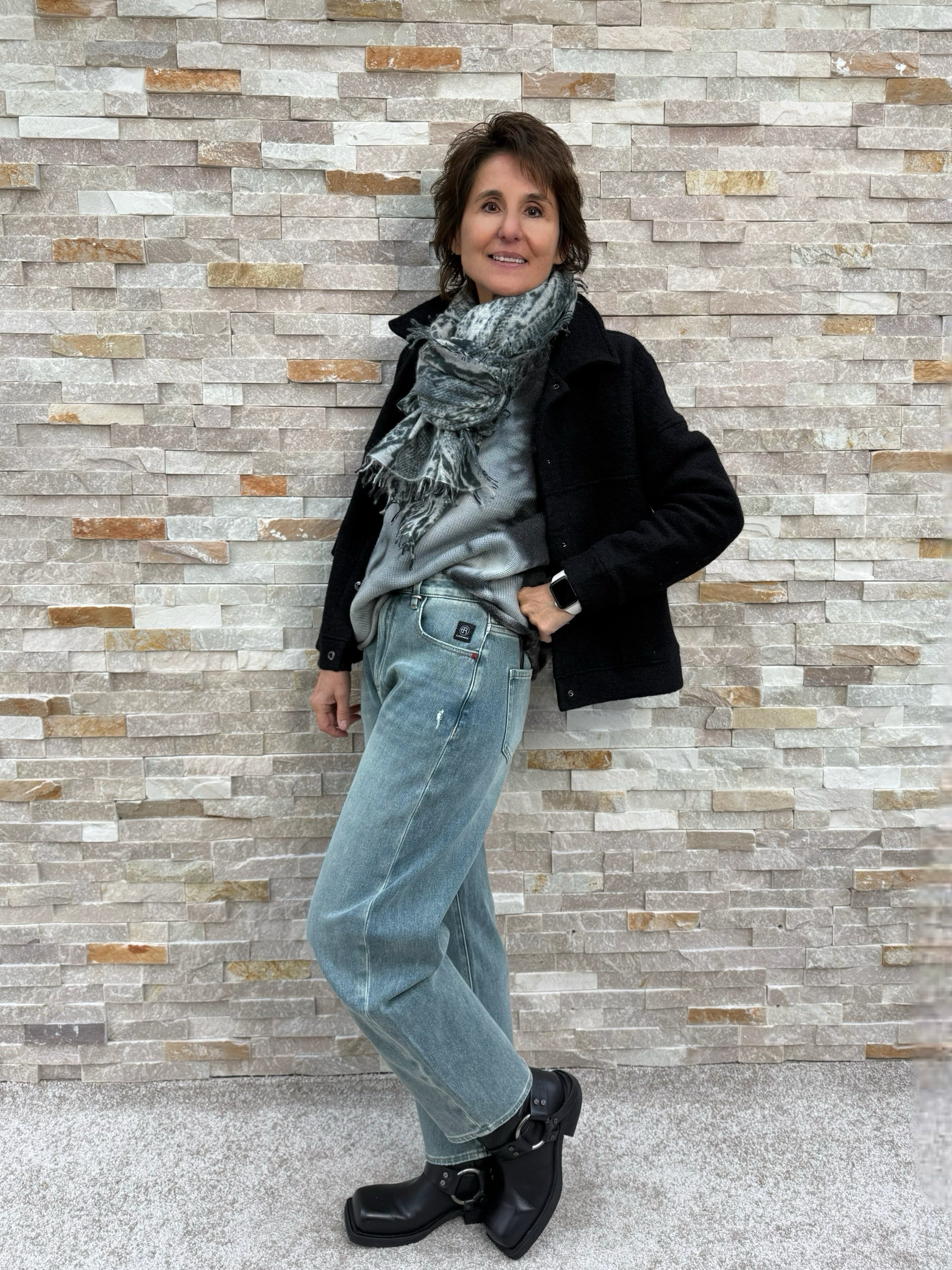 Jeans YOANA O-Shape Sky Grey Blue