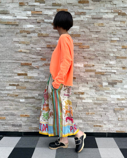 Sweatshirt Bio Baumwolle mit Palme in Orange