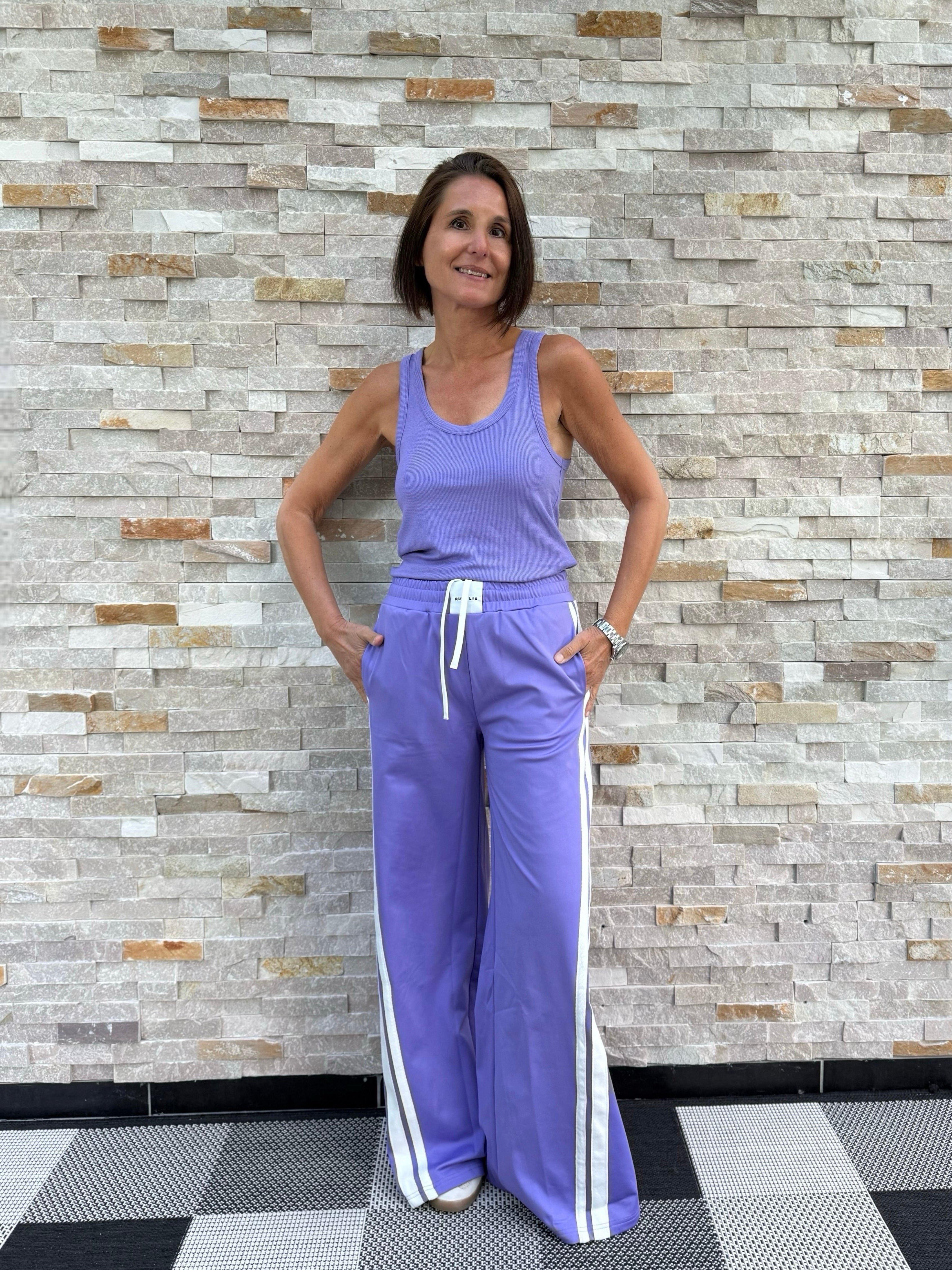 Jogg Pant PENNI mit Streifen in Violet