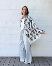 Cashmere Schal Lobster Ecru-Graphit