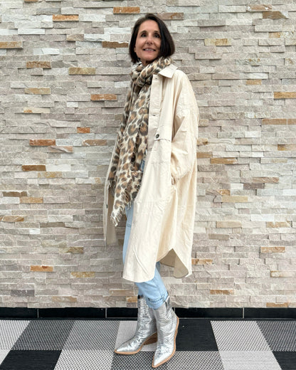 Overshirt Jacke Hellbeige