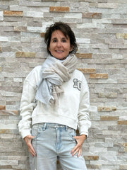 Cashmere Schal Farbverlauf Hellgrau Sand