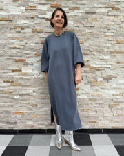 FLOWY Scuba Midi Kleid in Graphite