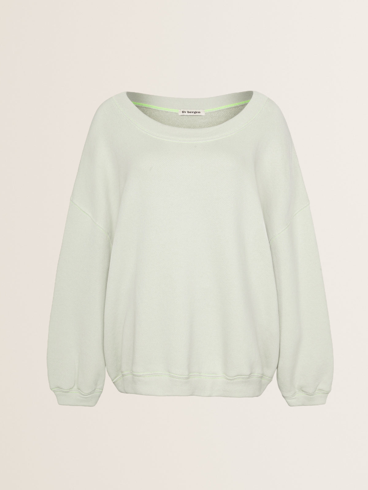 Oversized Sweatshirt Sky Dreaming in Salbei mit Gelb