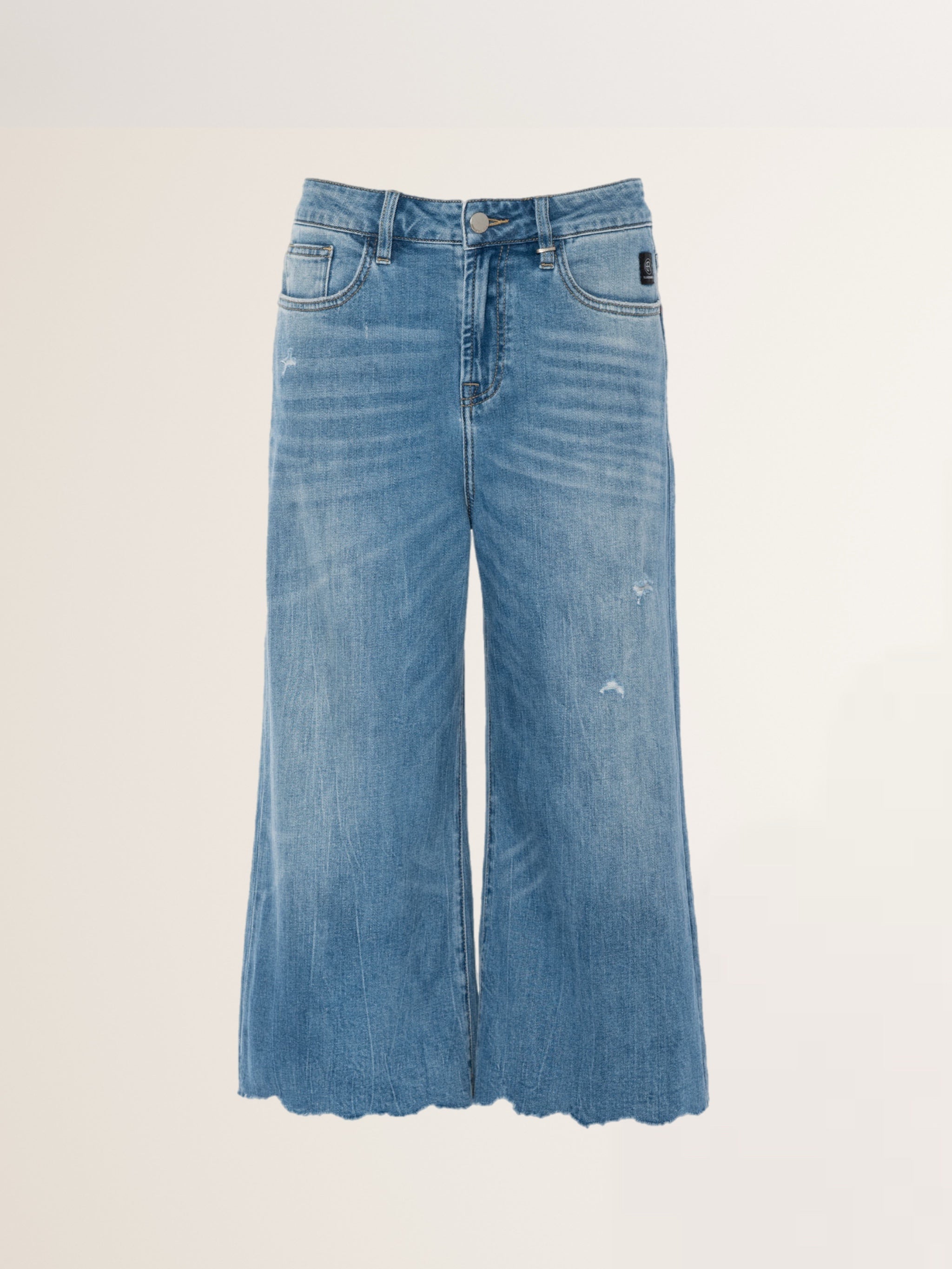 3/4 wide leg jeans ER LINA cropped length in Mount Blue