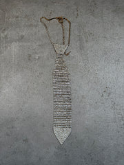 Krawatten Kette mit Strasssteinen Gold