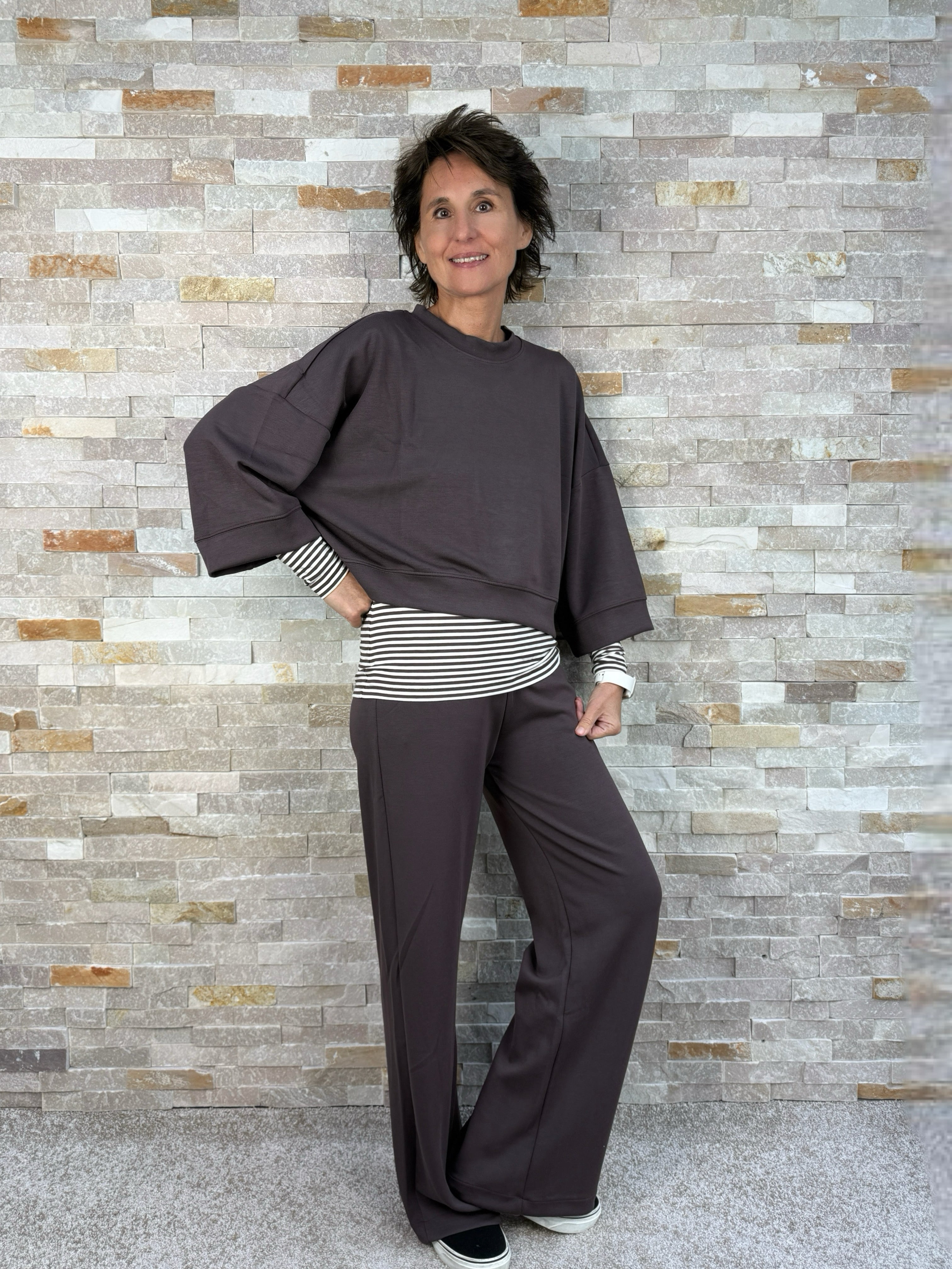 Jersey Hose aus Scuba in Chocolate