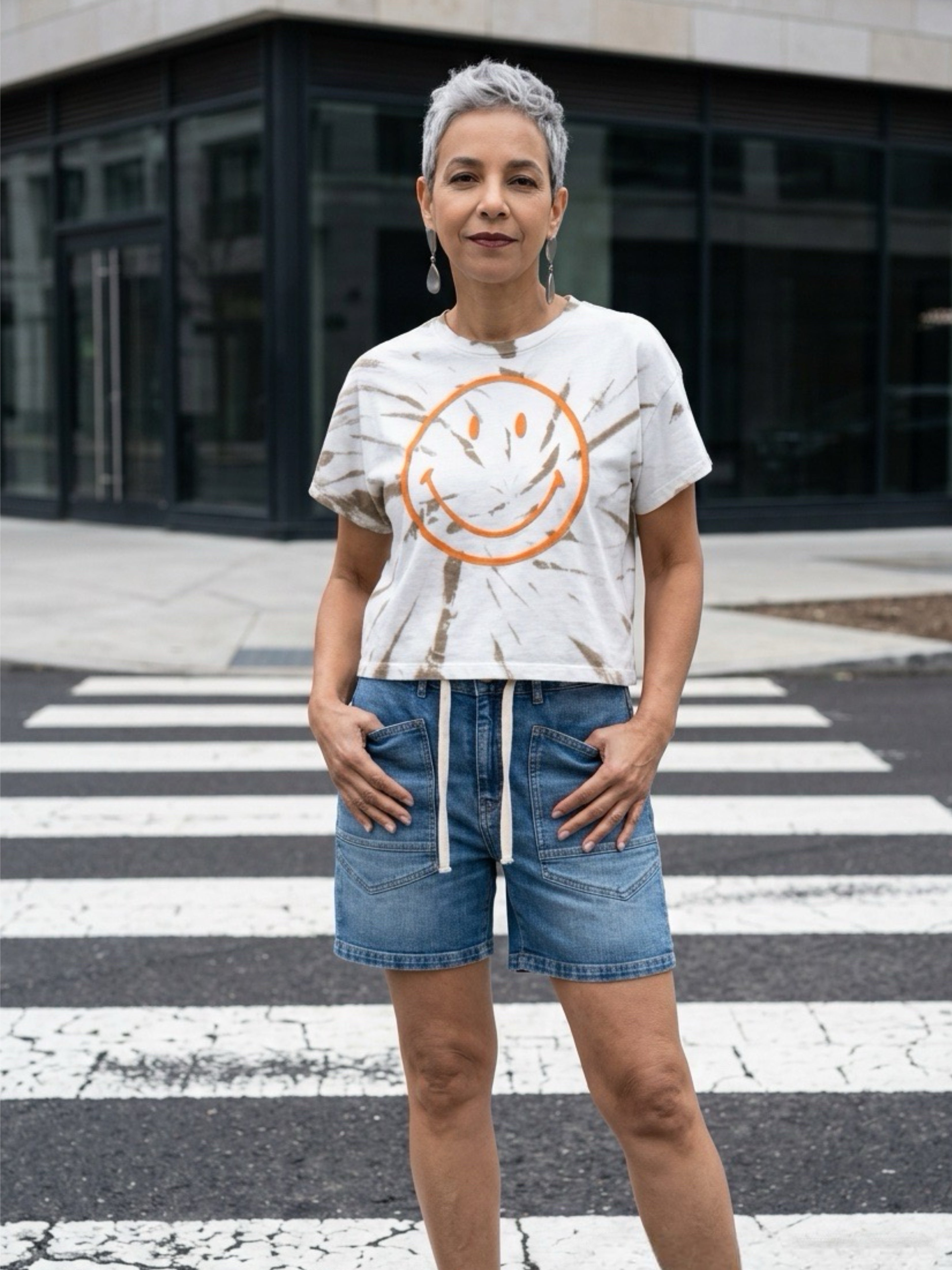 Jeans Shorts MADO mit Tunnelzug in Blue