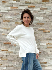 Sweatshirt mit Rückendruck in Latte