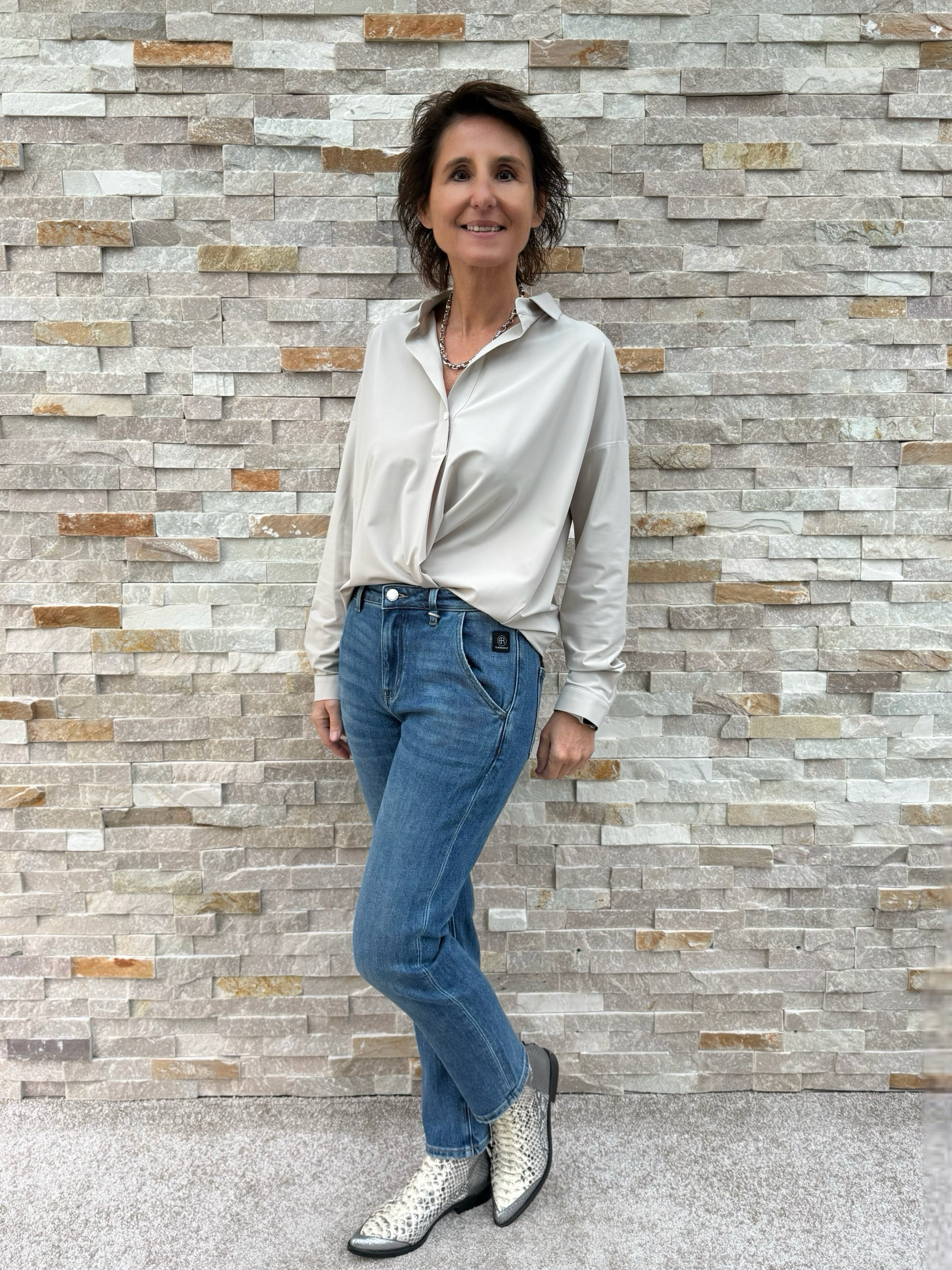 Tunika Bluse MAGDA Reisequalität in Sand