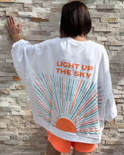 Oversized Sweatshirt IZAR Weiß Rückenprint