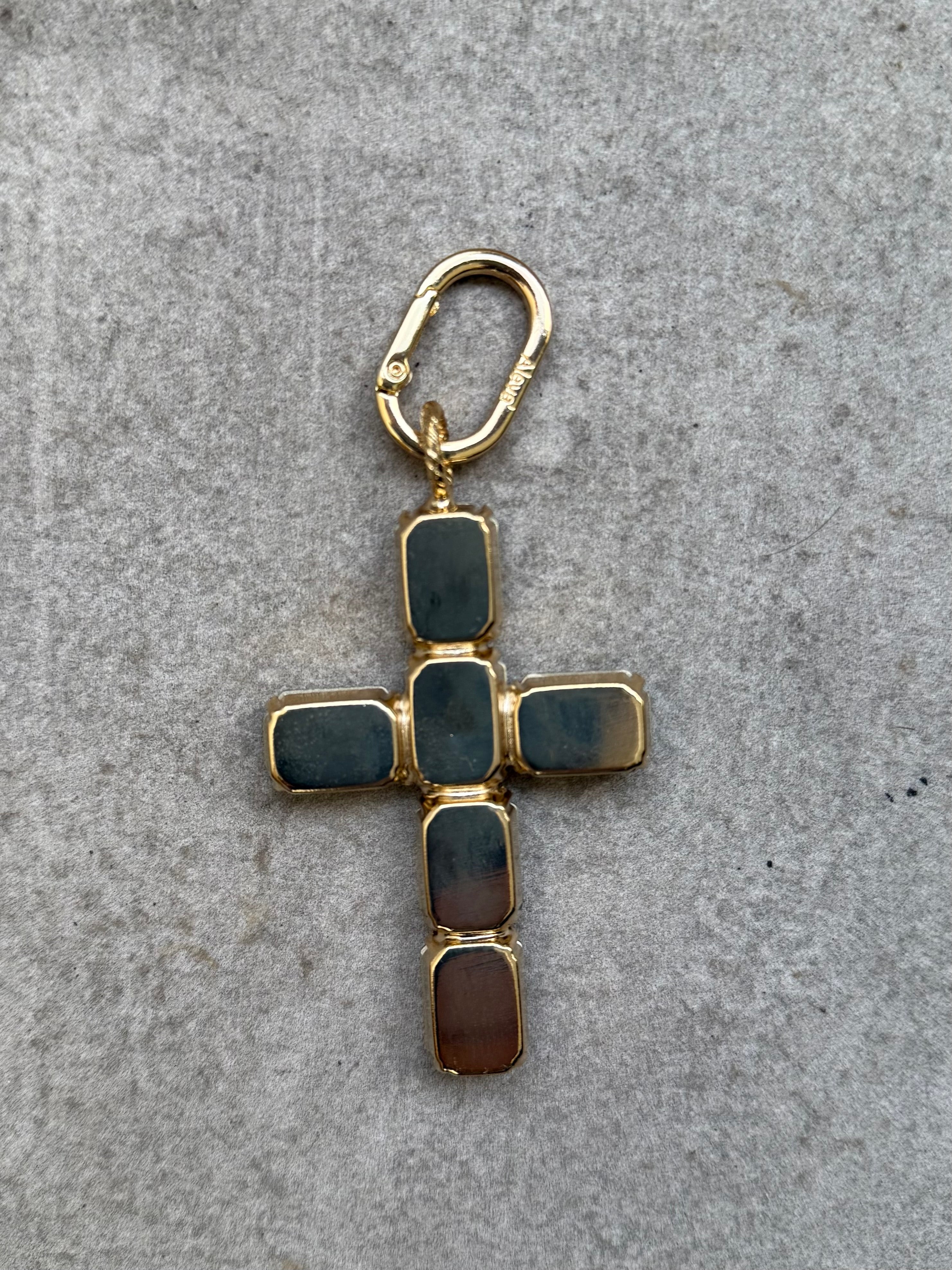 Schmuckanhänger Croce Princess großes Kreuz Champagner-Gold