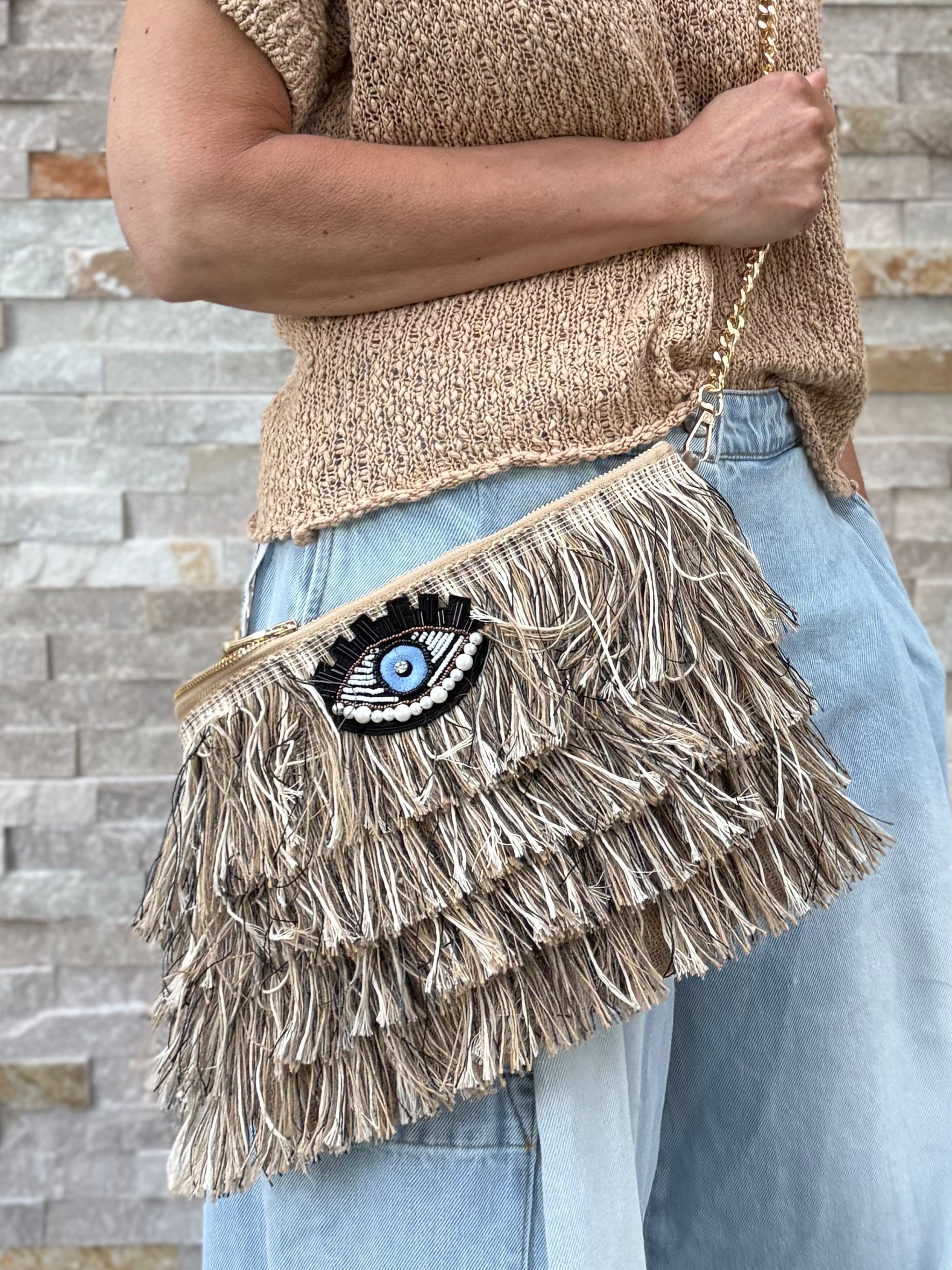 Clutch FOFI CLUTCH Braun-Sand