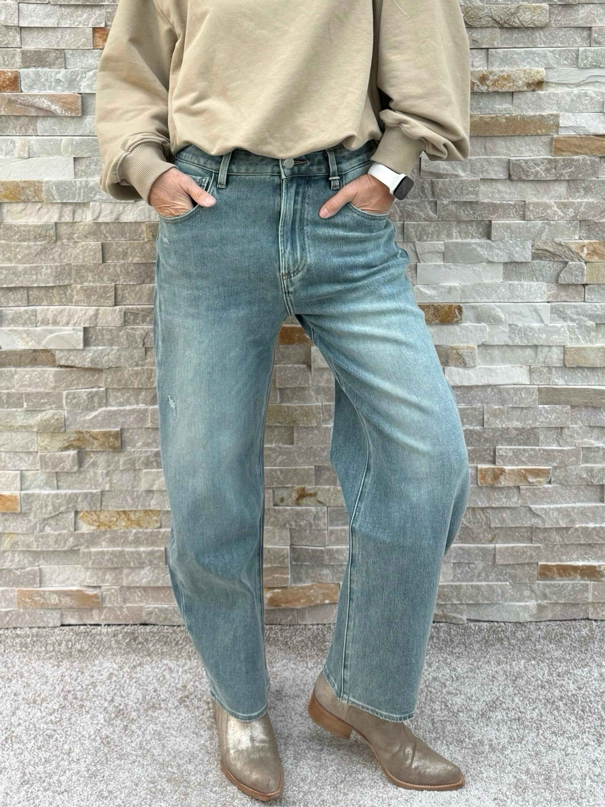 Jeans YOANA O-Shape Sky Grey Blue