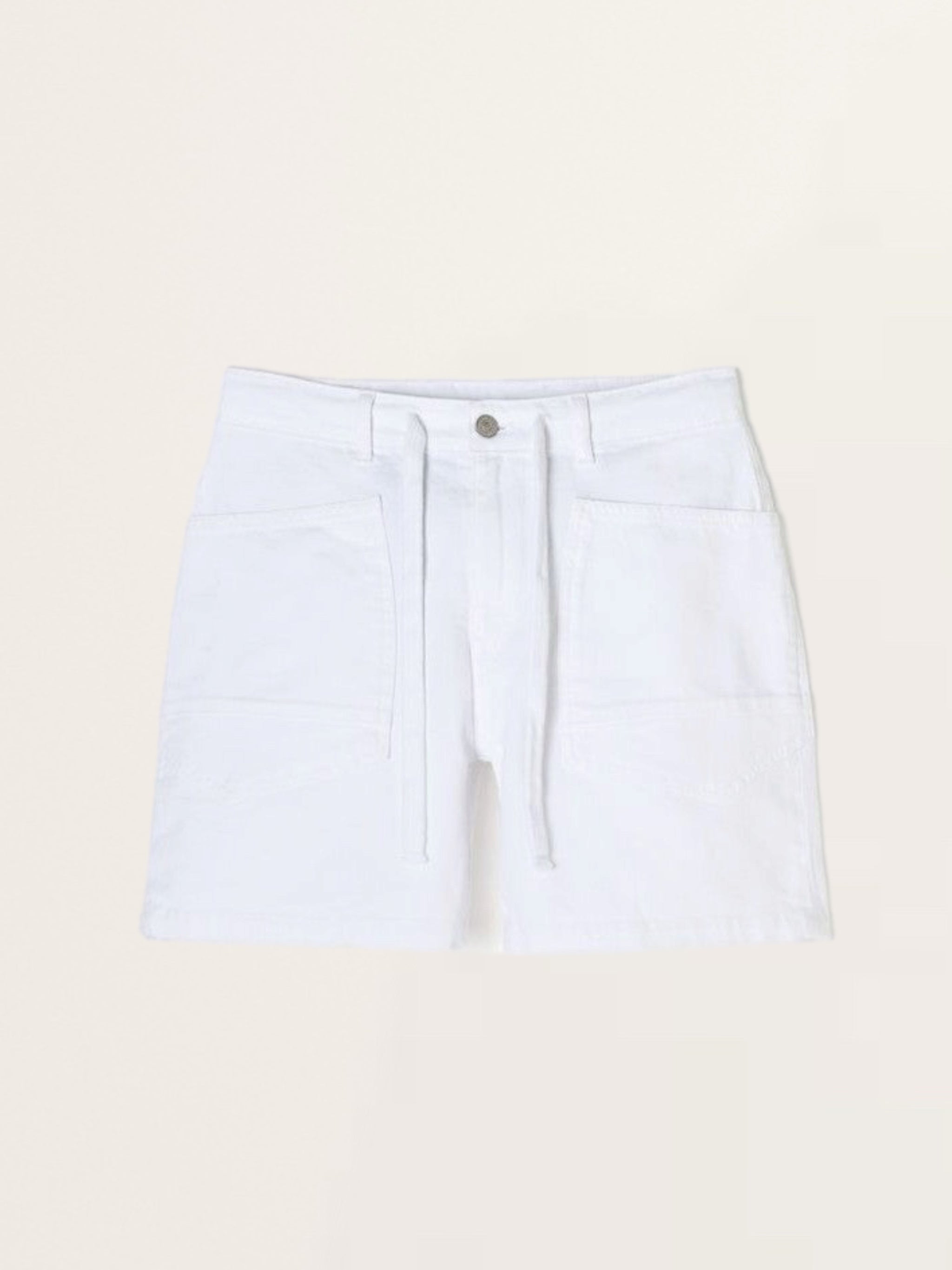 MADO Drawstring Denim Shorts in White
