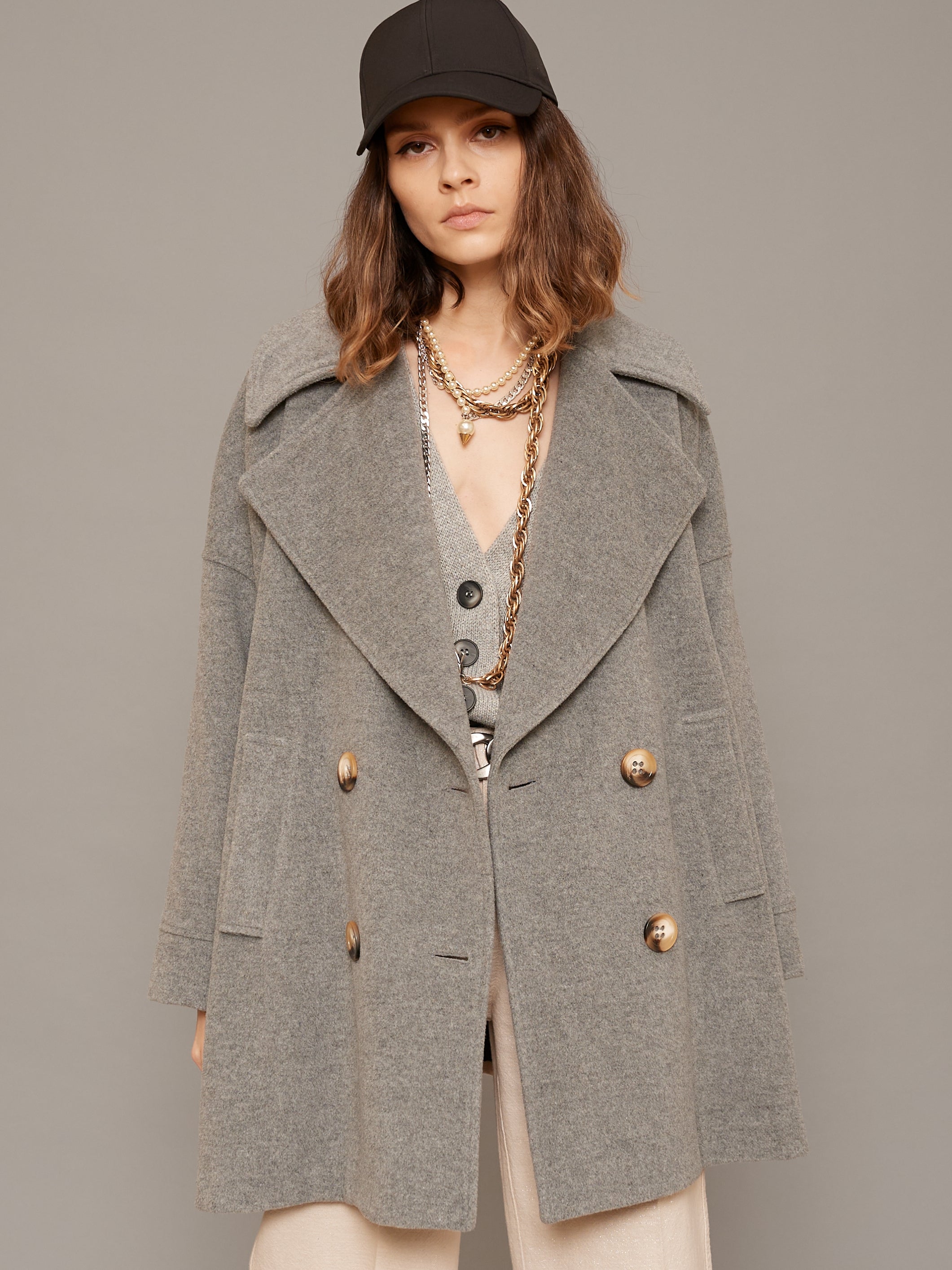 Caban Jacke 2-farbig ARAGONITE Grau