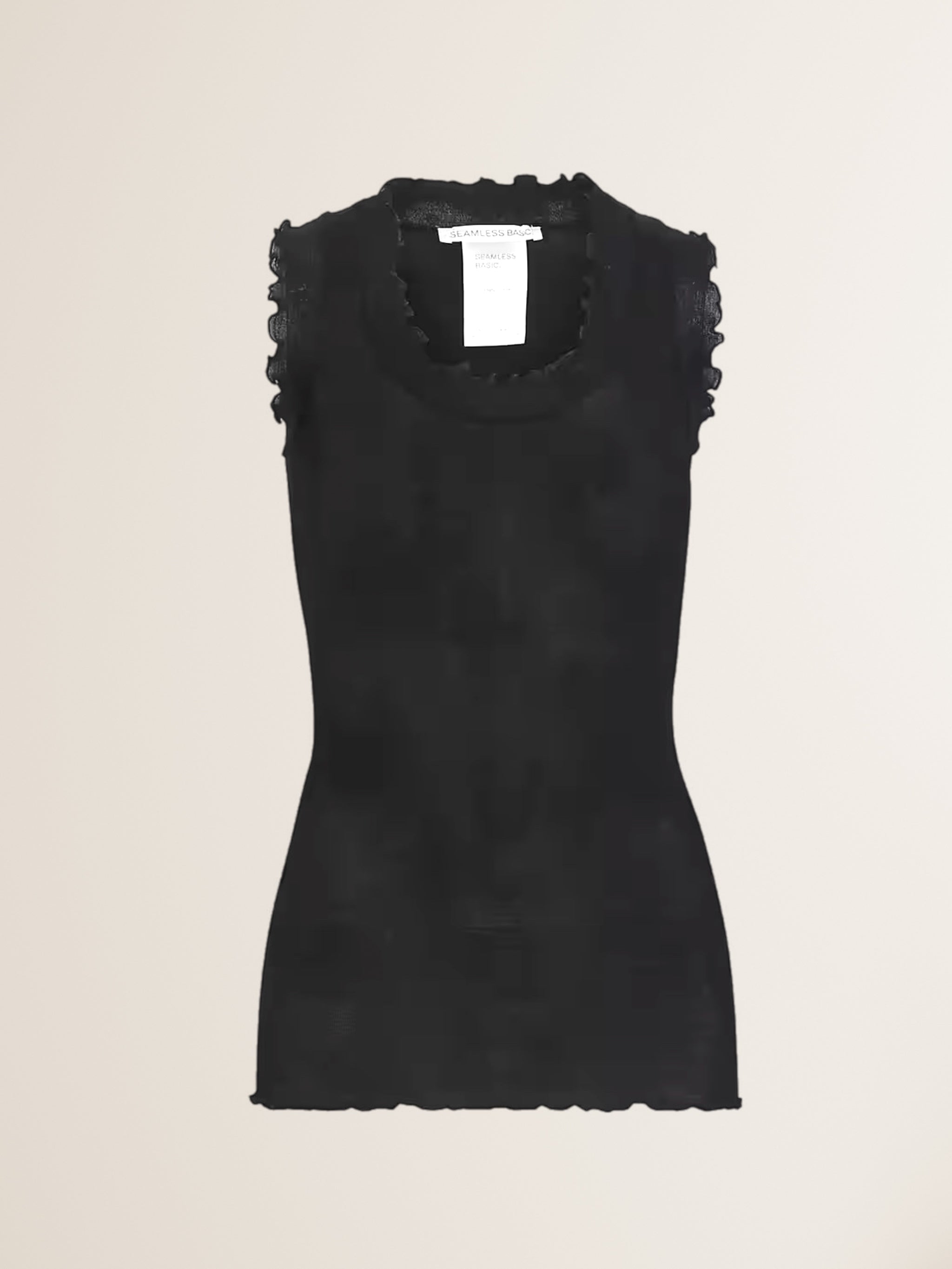Top Flounce mit Rüschen in Schwarz