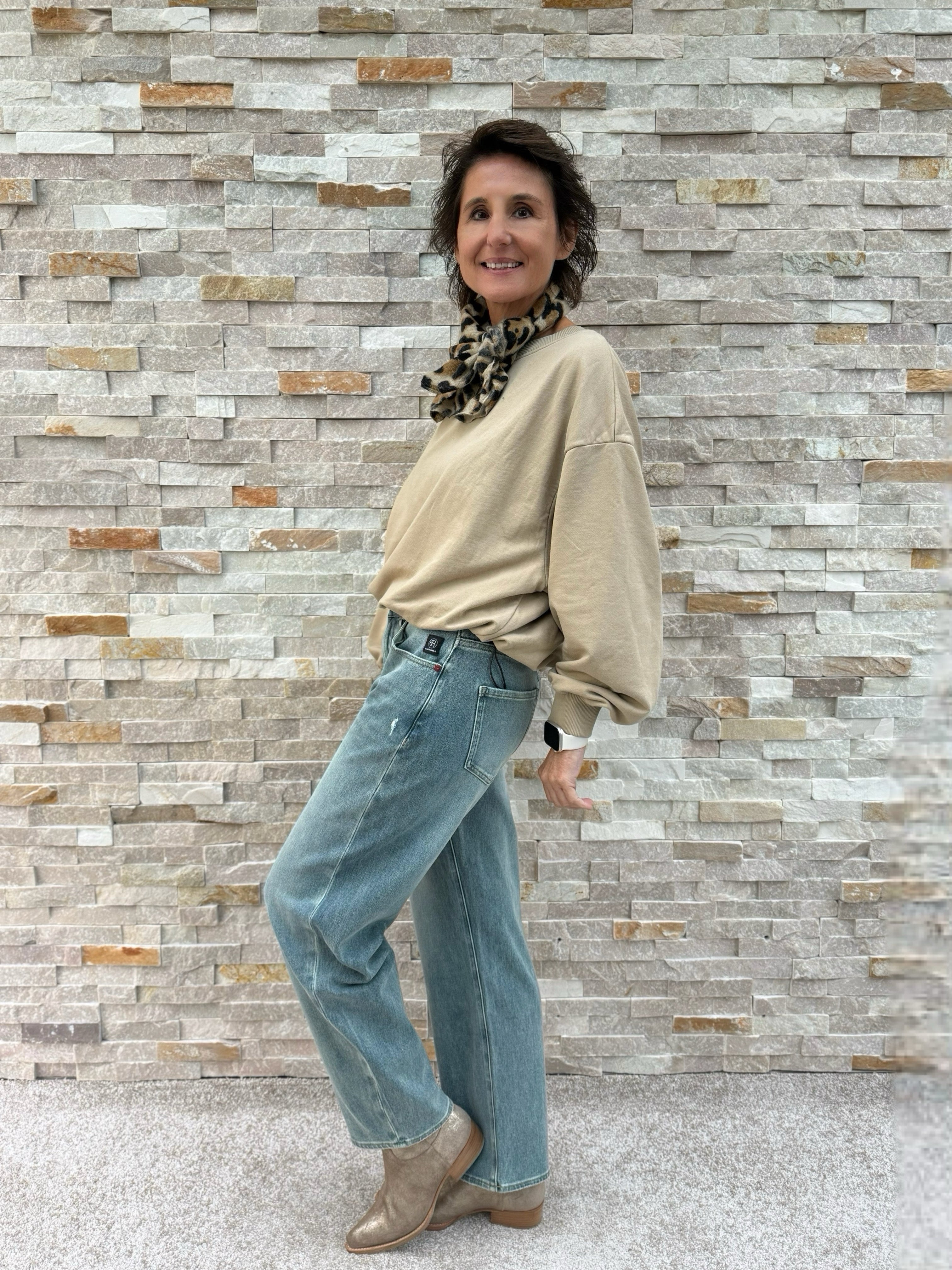 Jeans YOANA O-Shape Sky Grey Blue