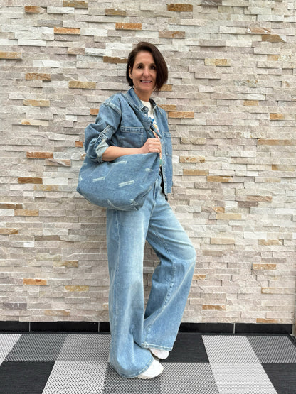 Hobo Bag MILDRED mit ER Logo Mittelblau