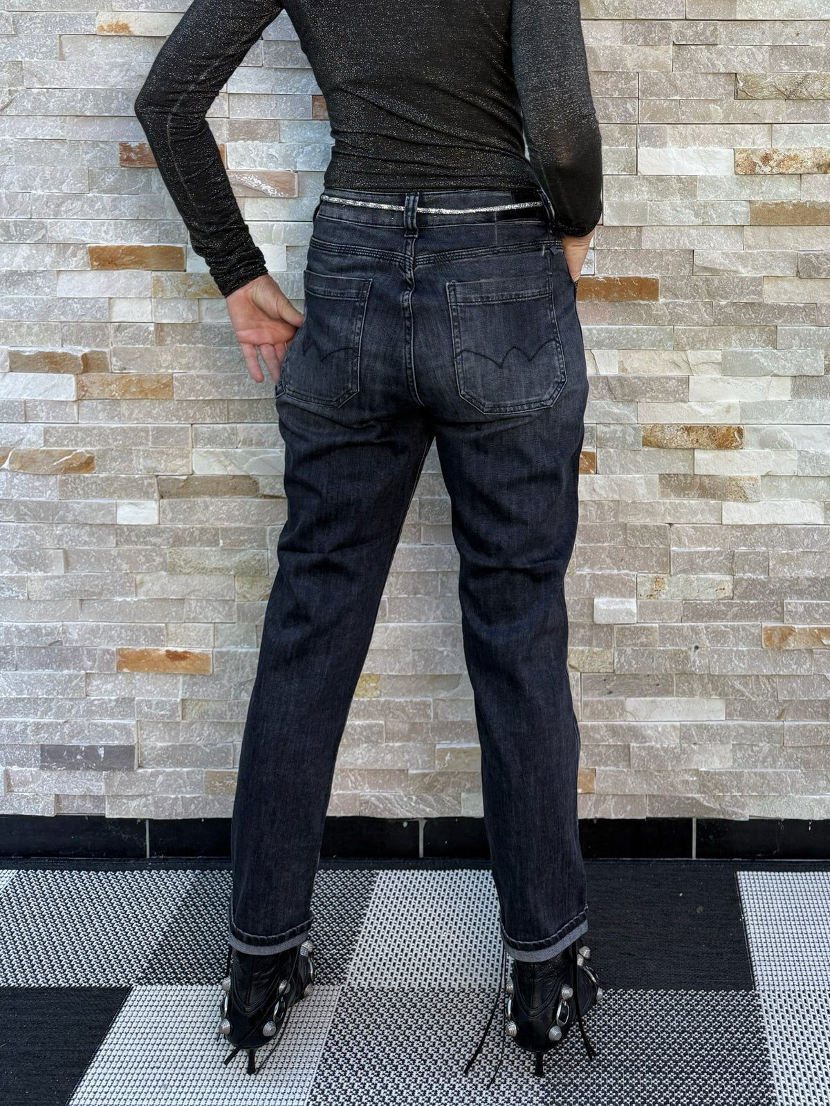 Jeans 400/60 Girlfriend Union high waist black No.1