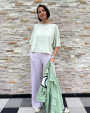 T-Shirt RUMBIA Poncho-Form in Mint