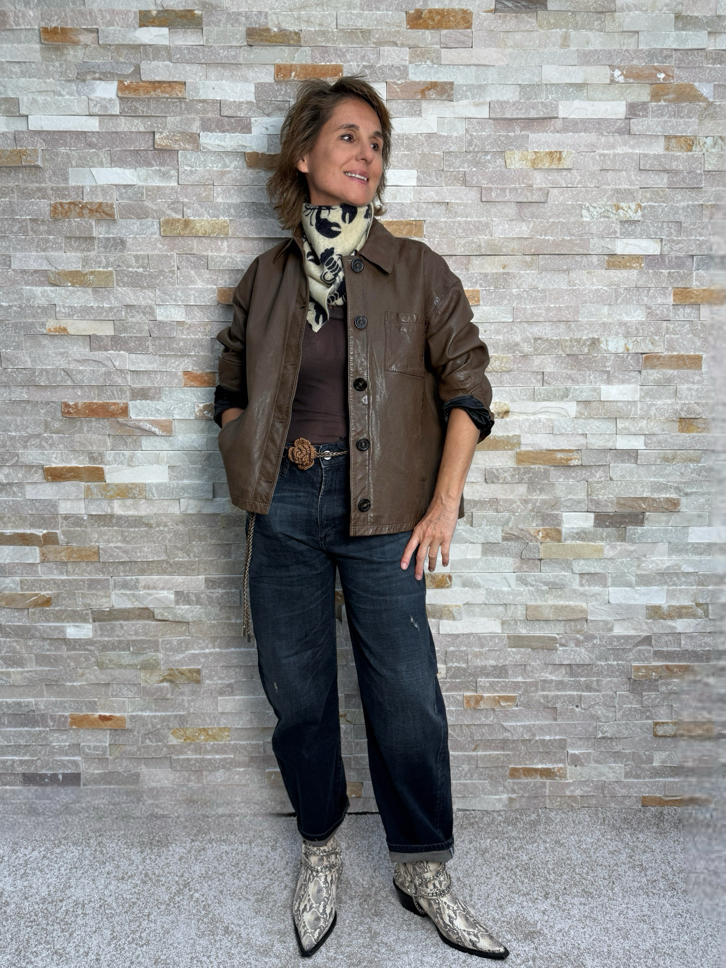 Lederjacke CLAUDIE in Nuss