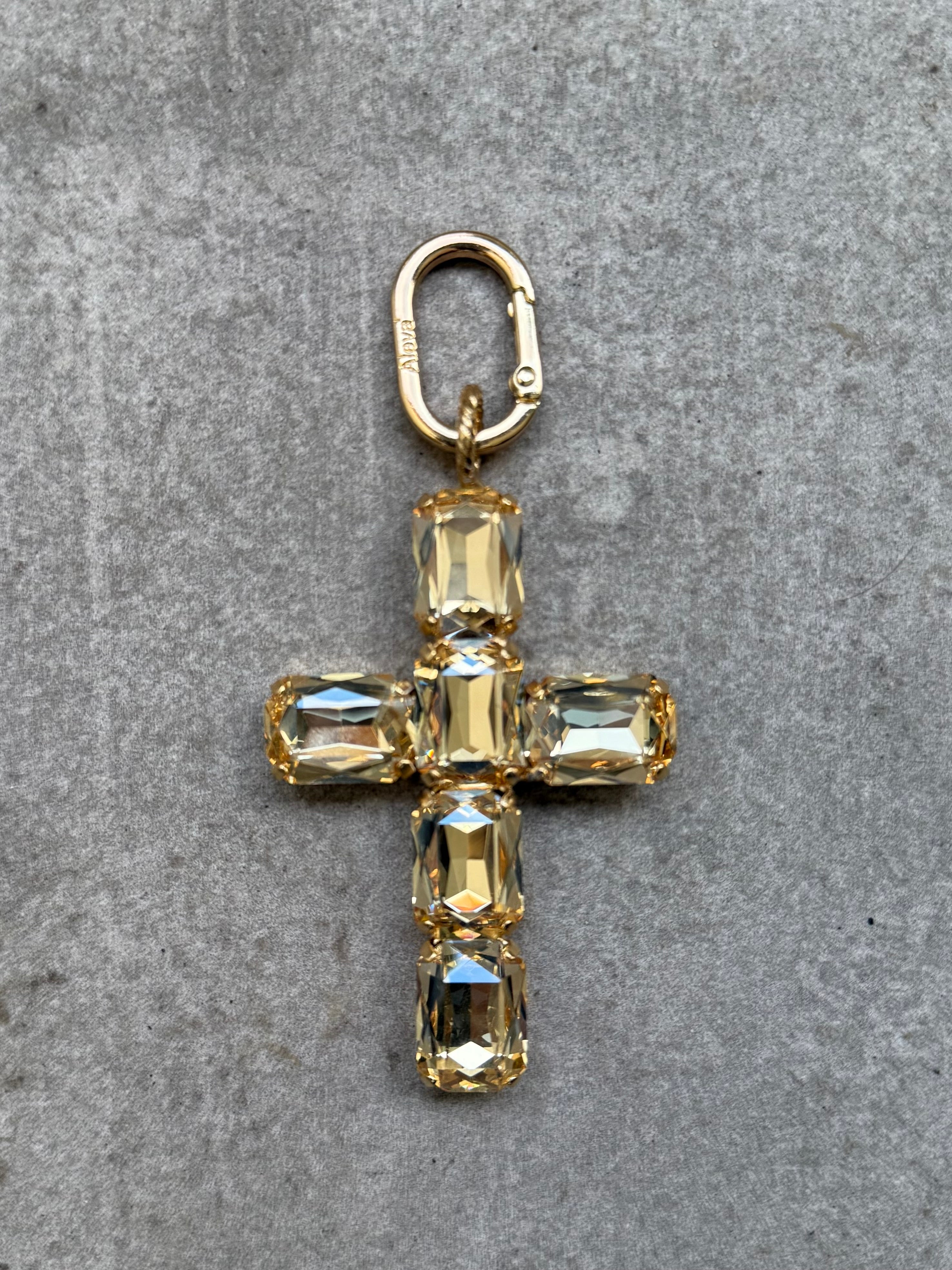 Schmuckanhänger Croce Princess großes Kreuz Champagner-Gold