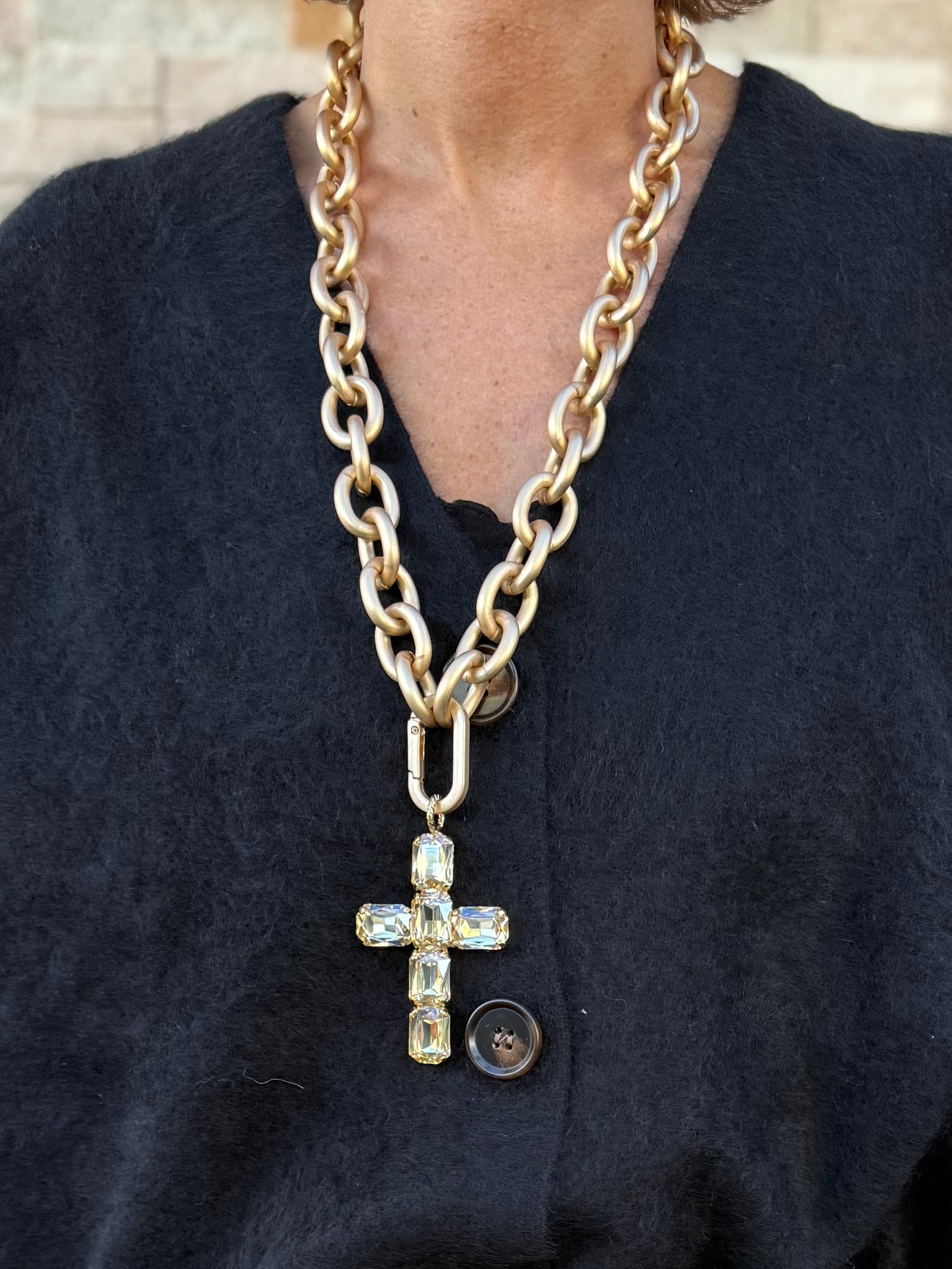 Halskette Nisida Grande mit beiten Gliedern 65 cm matt Gold