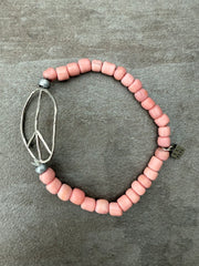 Armband EVE Rosa Perlen Peace Silber