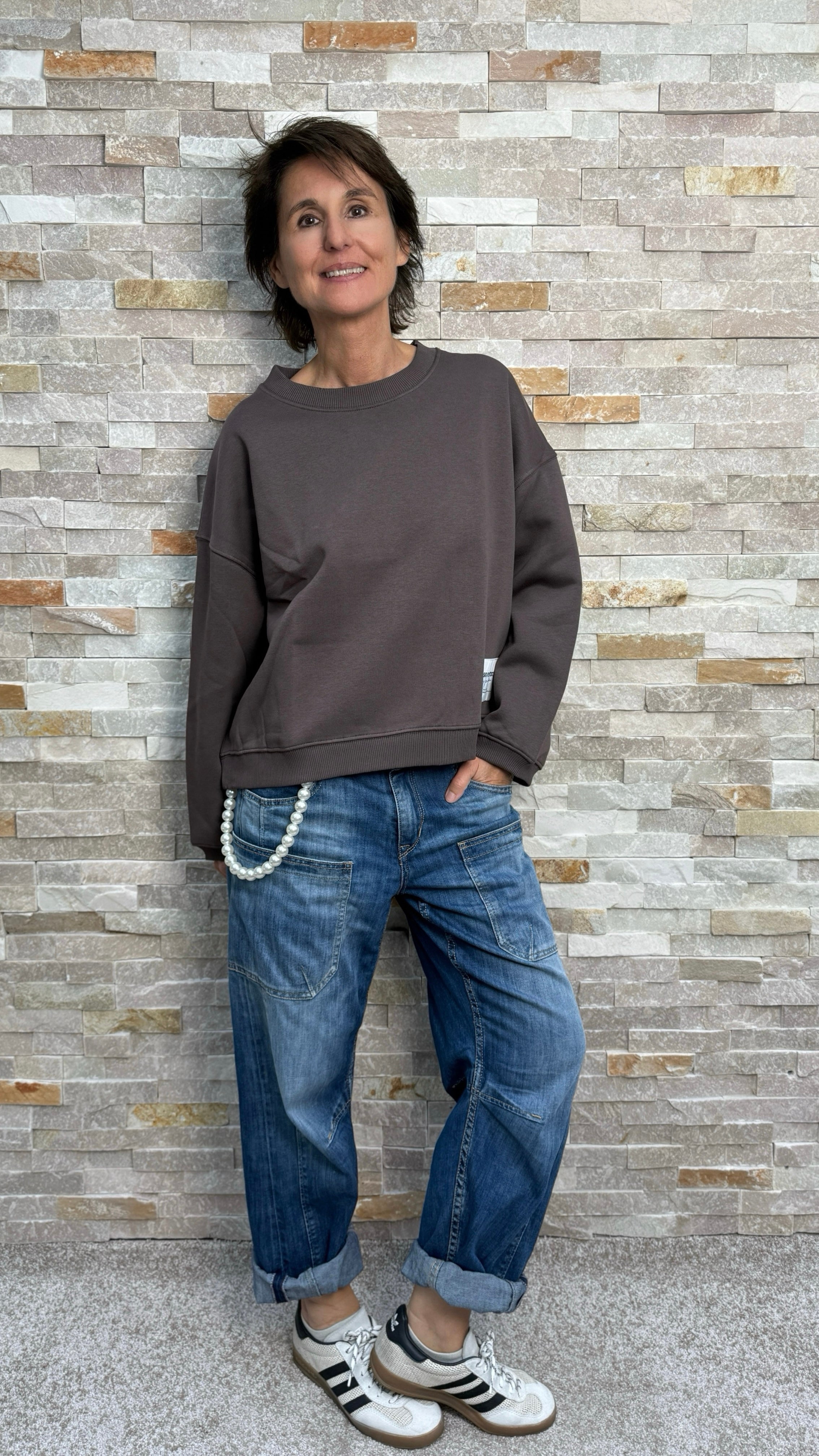 Jeans MADIE NEO mit aufgesetzten Taschen Mittelblau