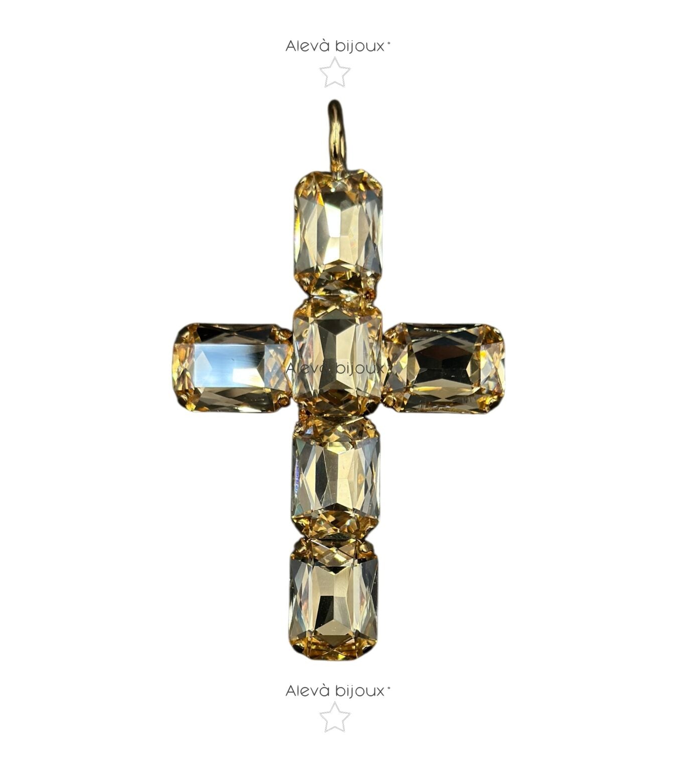 Schmuckanhänger Croce Princess großes Kreuz Champagner-Gold