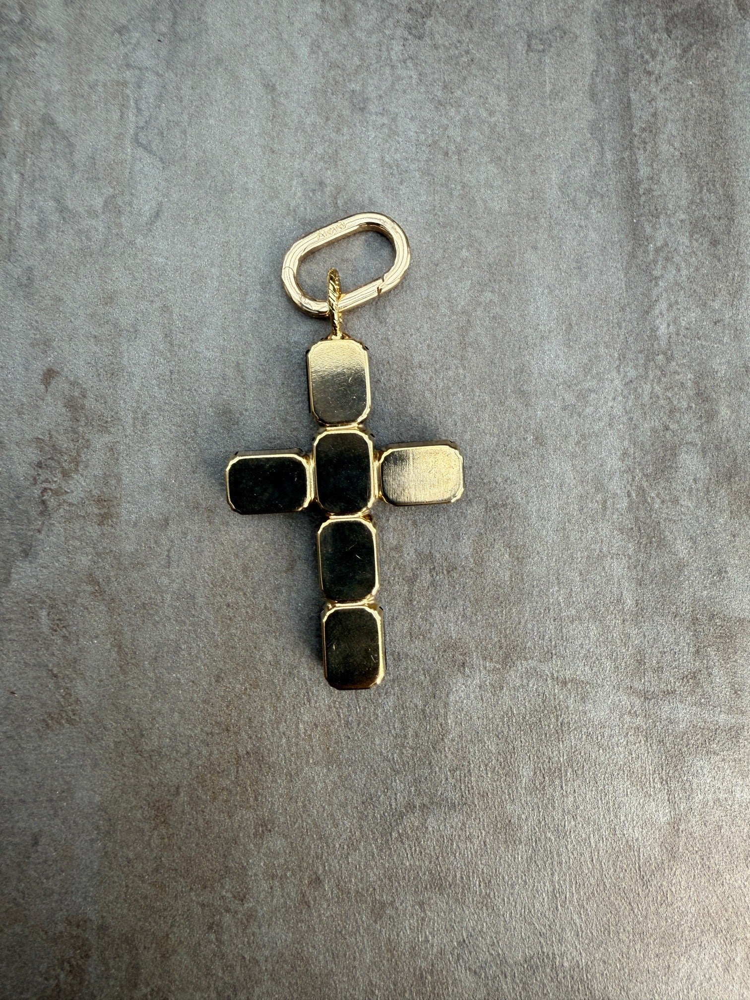 Schmuckanhänger Croce Princess  großes Kreuz Schwarz-Gold