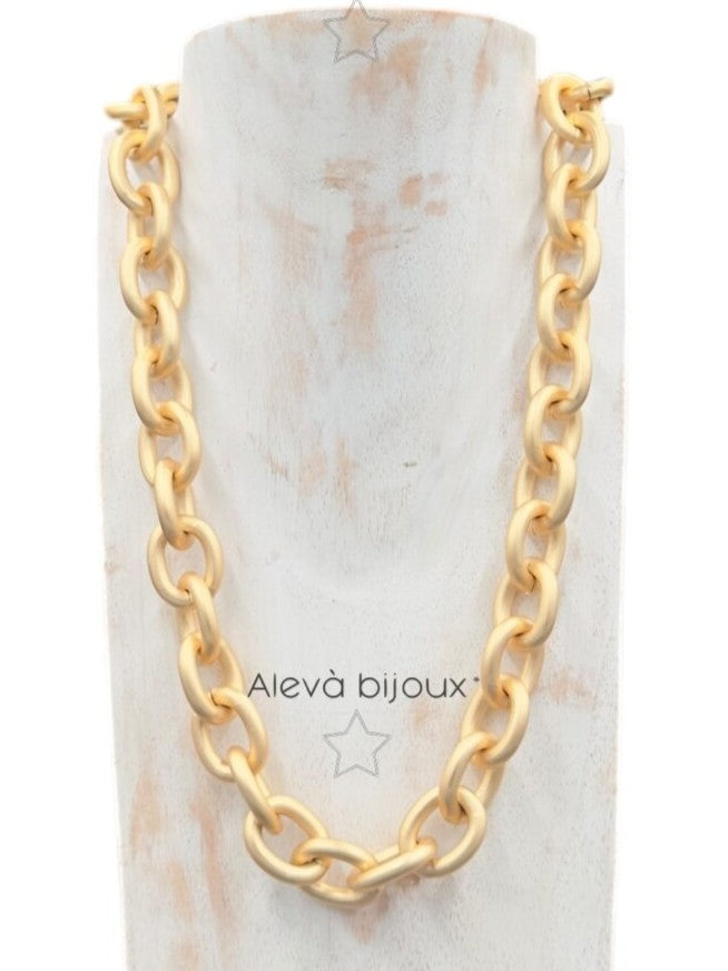 Halskette Nisida Grande mit beiten Gliedern 65 cm matt Gold