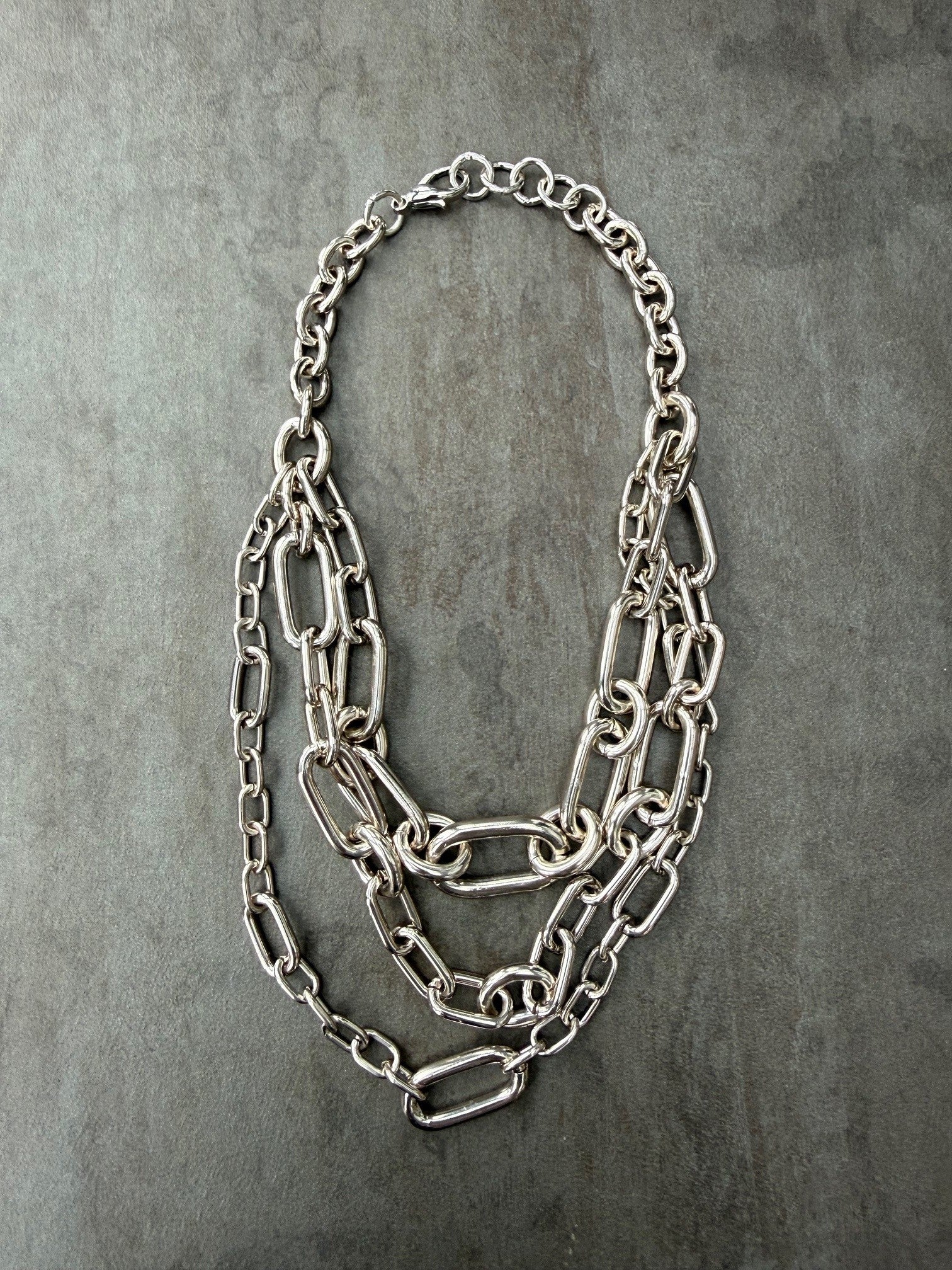 Halskette PARIS 3 reihig in Silber