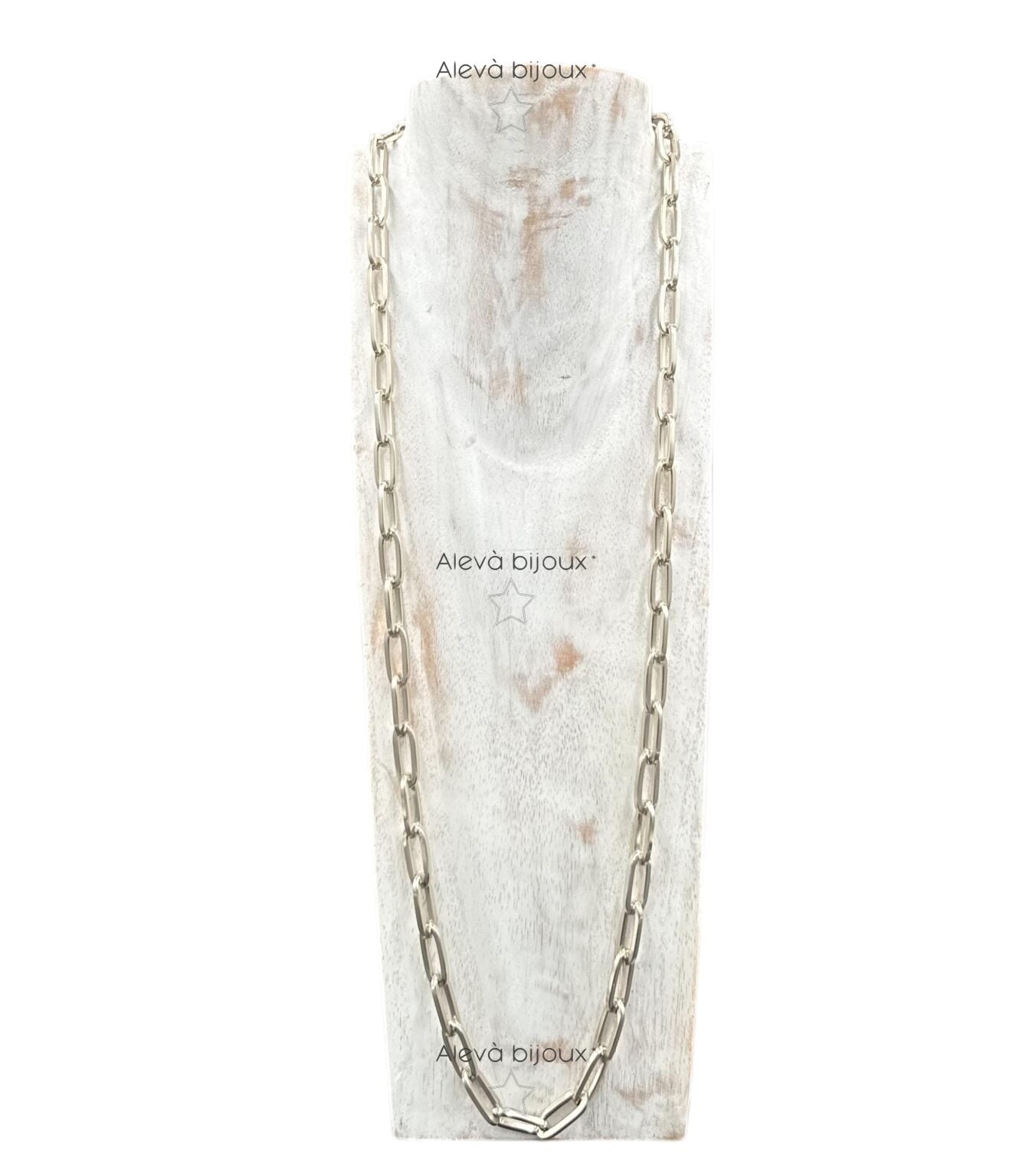 Lange Halskette Vulcano Slim in Silber glänzend