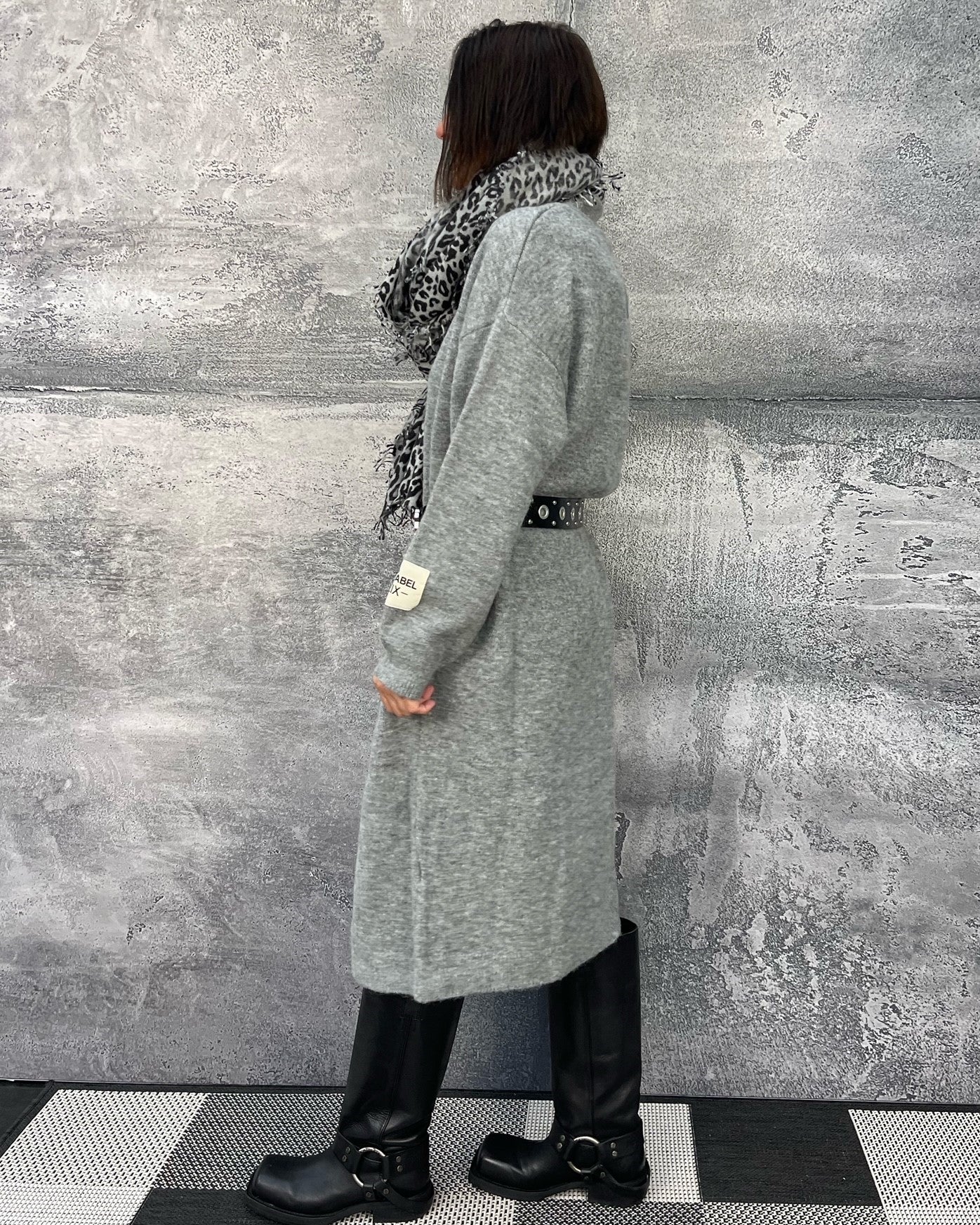 Strickmantel / Kleid FLUFFY in Grau