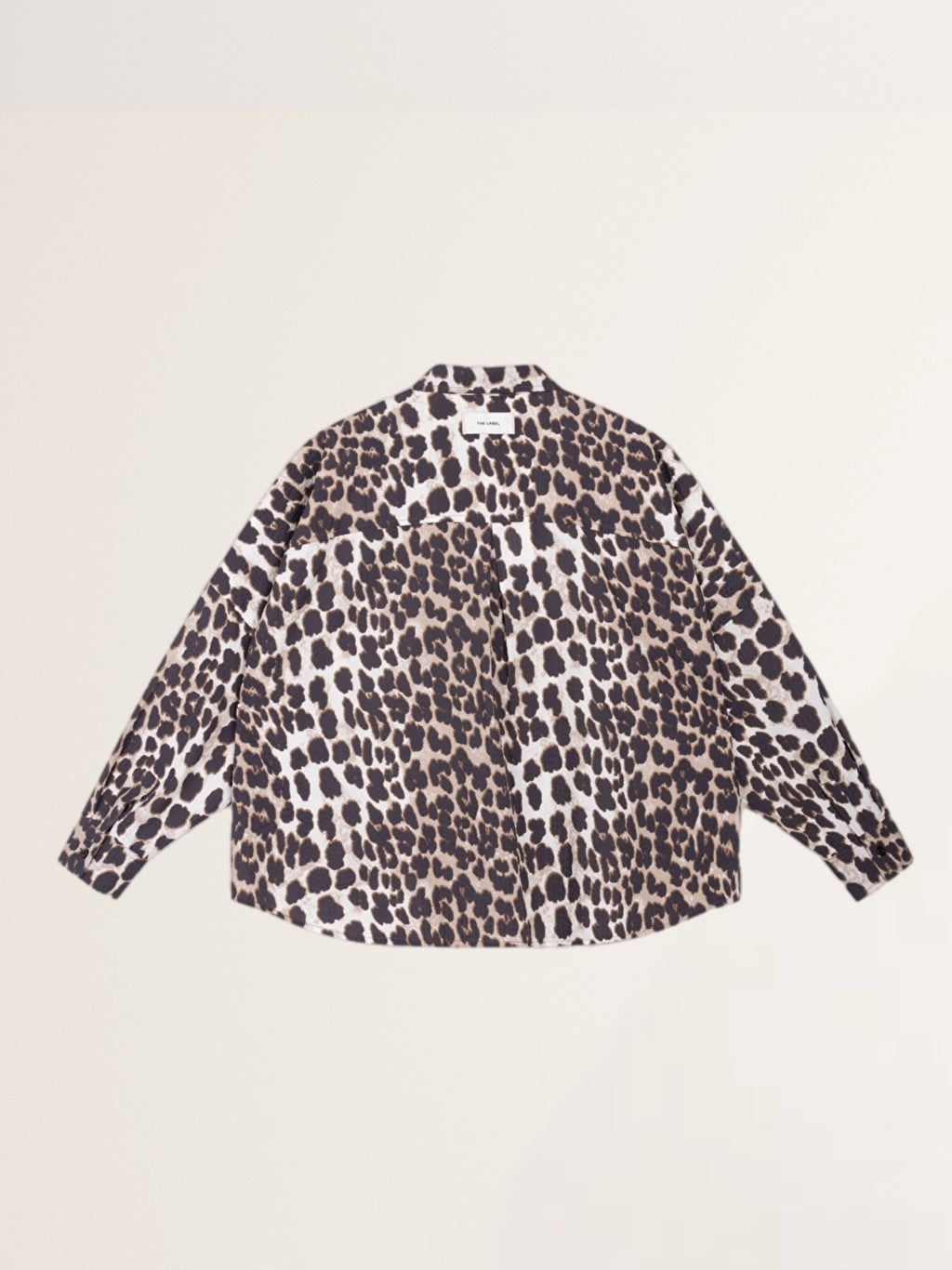Oversized Blouse with Animal Print Beige-Brown