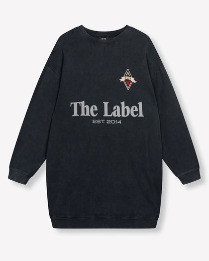 THE LABEL Sweatshirt Kleid Schwarz