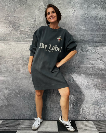 THE LABEL Sweatshirt Kleid Schwarz