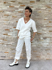 Jeans YOANA in einer O-Form Offwhite