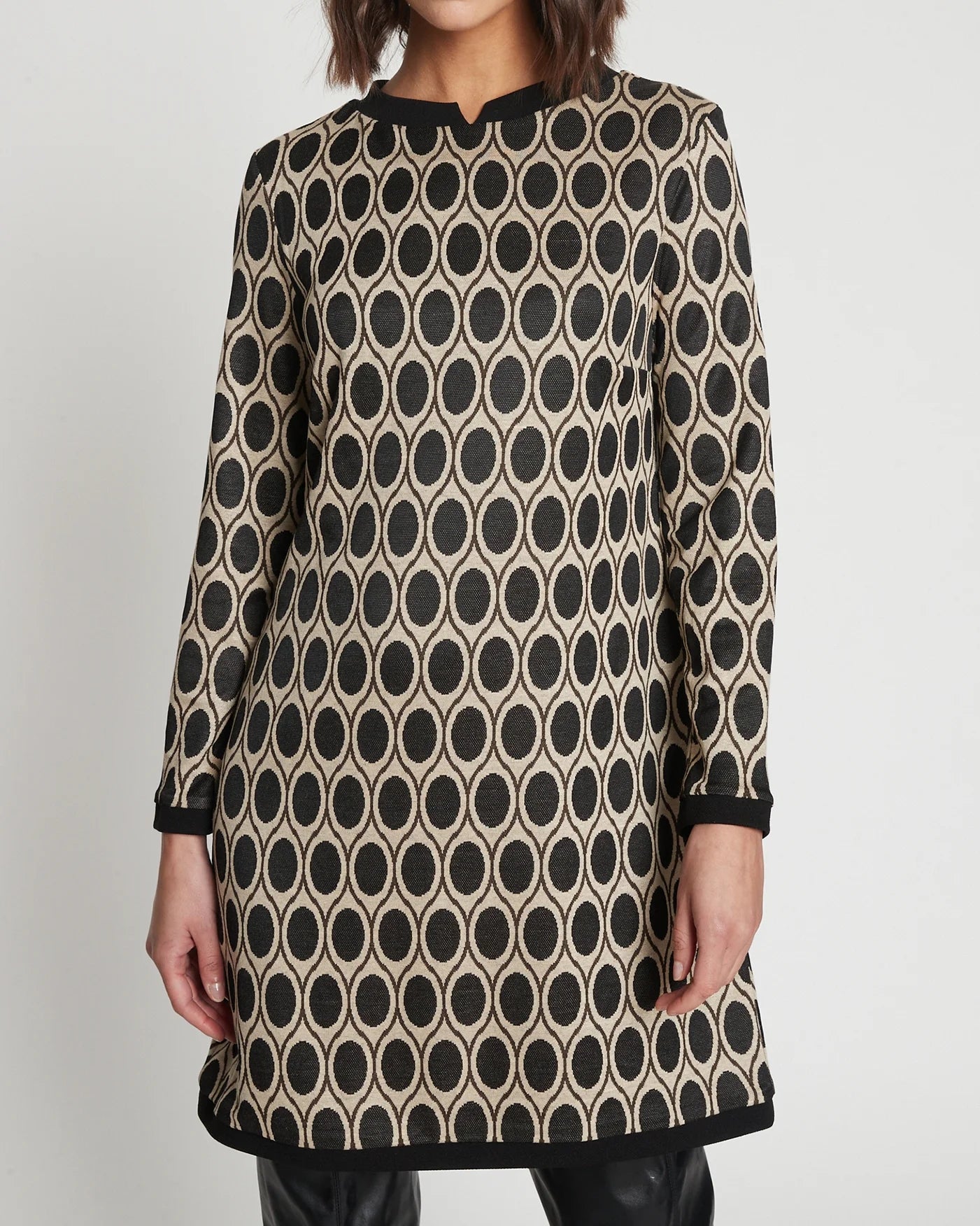 Jacquard Jerseykleid MIKA A-Linie im Retromuster