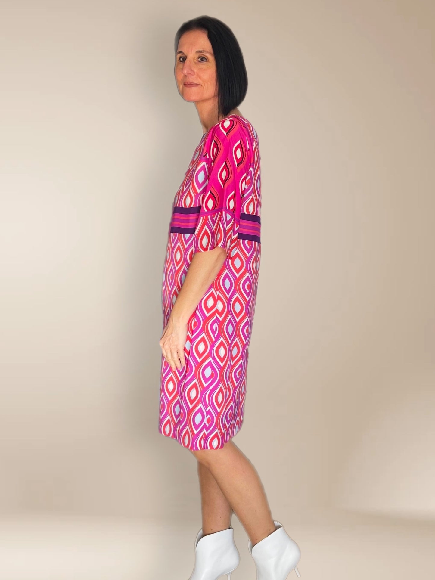 Kleid KALA mit Retro Pink in Pink