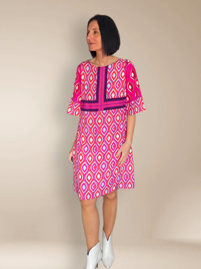 Kleid KALA mit Retro Pink in Pink