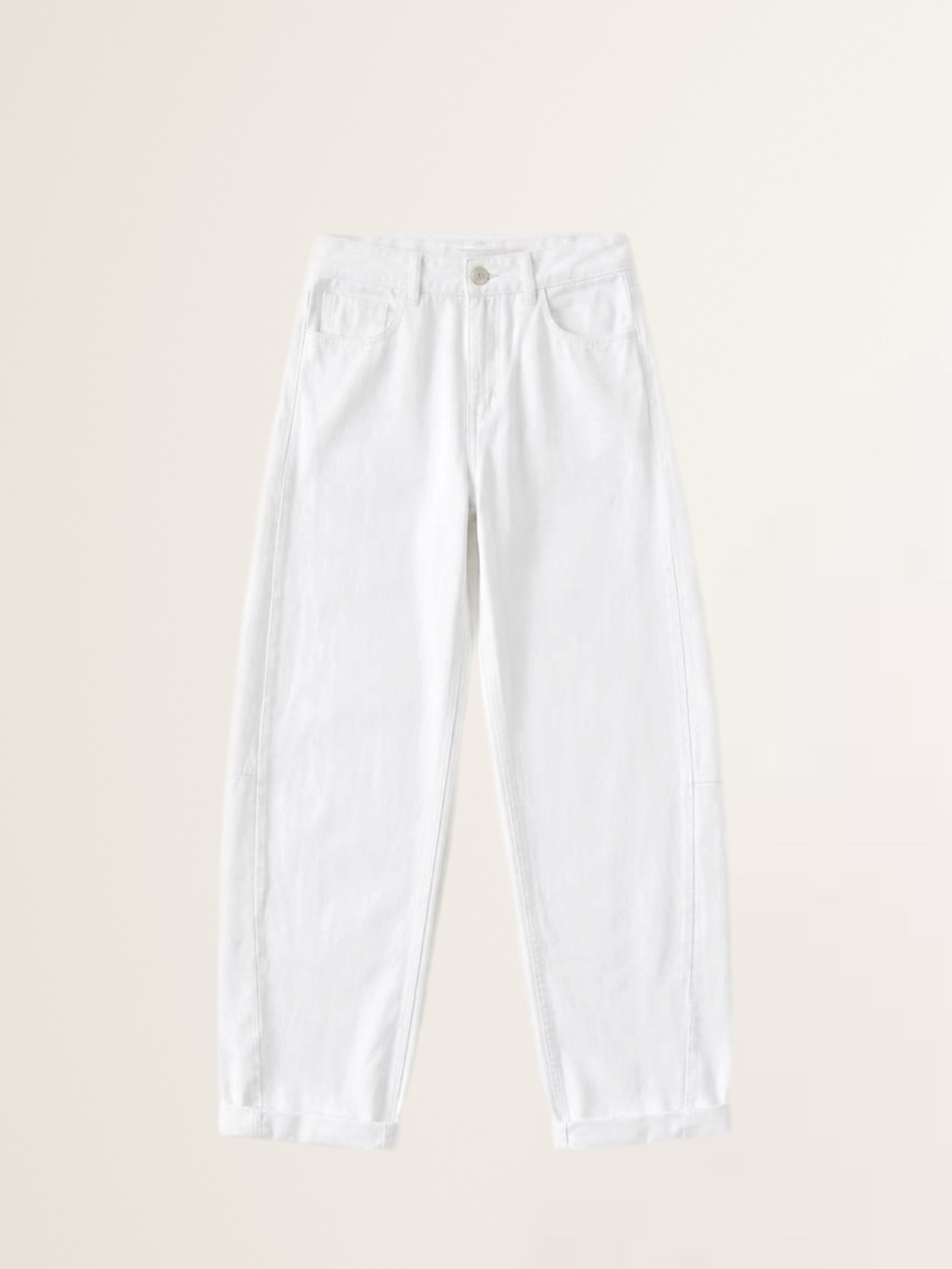 Barrel Jeans O-Shape in White