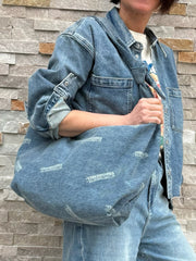 Hobo Bag MILDRED mit ER Logo Mittelblau